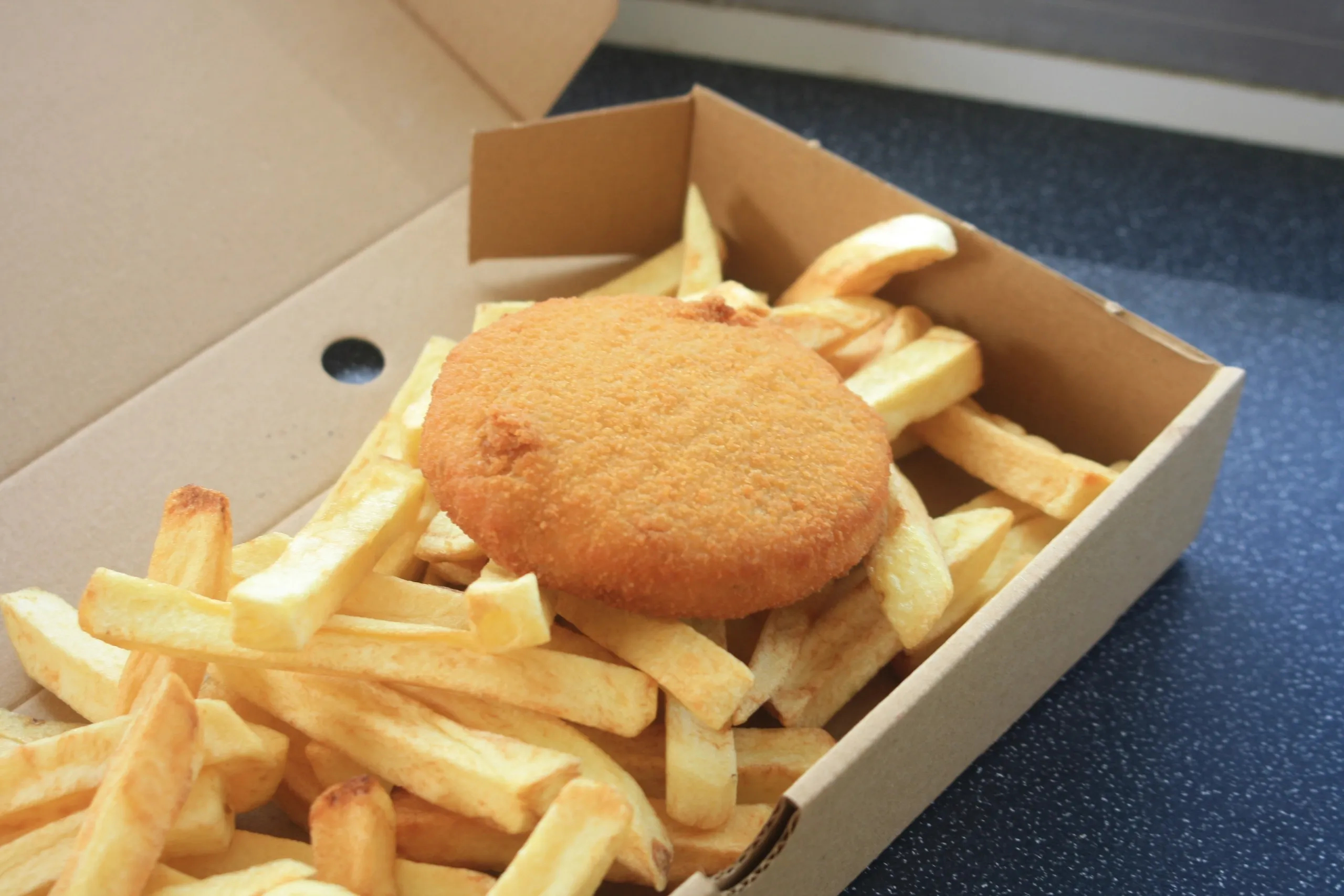 Jumbo Fish Cake & Chips